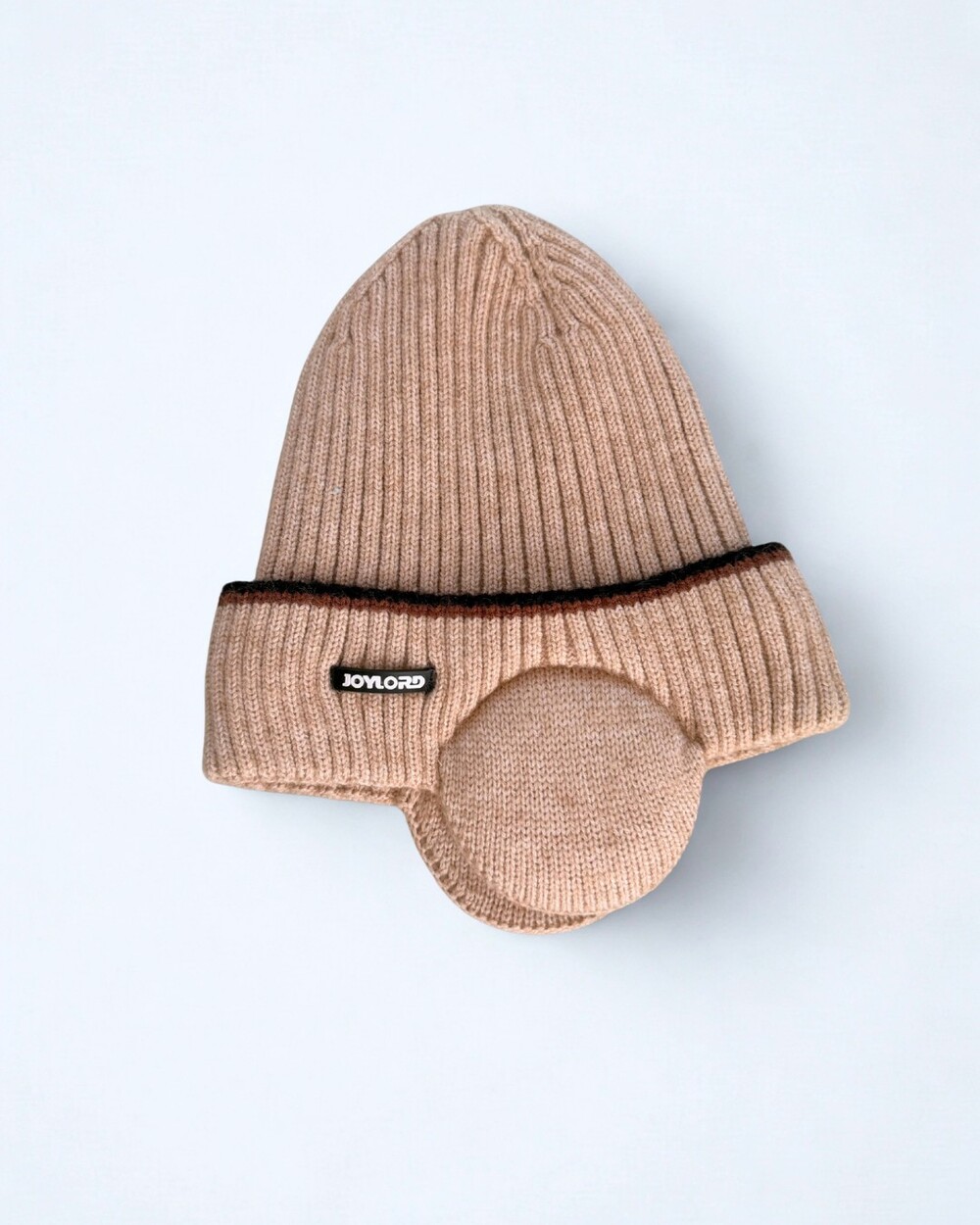 JOYLORD Beige Fleece Lined Winter Beanie Hat with Ear Covers
